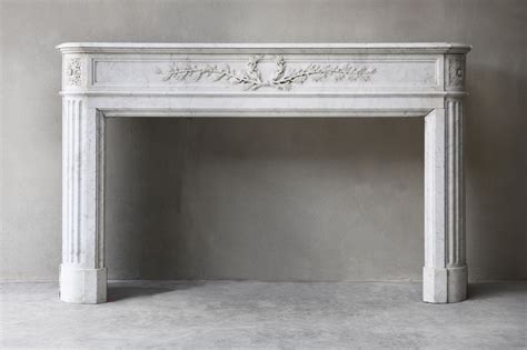Exclusive Antique Marble Fireplace Made Of Carrara Marble Marble