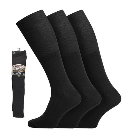 3 Pairs Mens Long Hose Socks Lambswool Blend Knee High Socks Uk 6 11 Black Brown Ebay