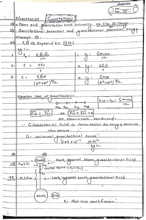 Gravitation Handwritten Notes For Neet Aiims And Iit Jee