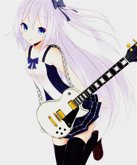 Anime Girl With Guitar By A L I C E Whi