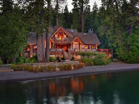 Log Cabin On The Lake Dream House Exterior Lake Tahoe Houses Rustic