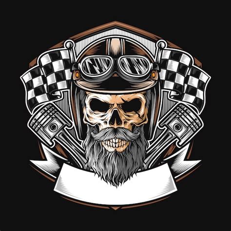 Premium Vector Skull Biker Illustration