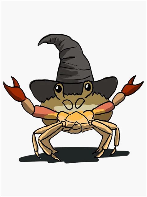 Magic Crab Wearing Wizard Hat Sticker For Sale By Howdy Friend