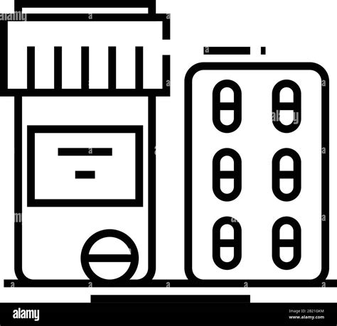 Needful Pills Line Icon Concept Sign Outline Vector Illustration