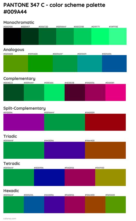 Pantone 347 C Color Palettes And Color Scheme Combinations