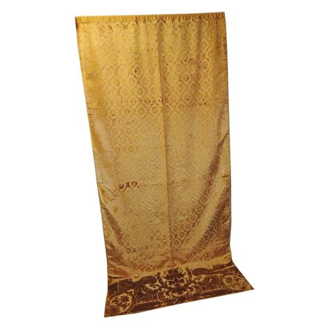 Fortuny Classic Damask Printed Cotton Drapery Panels Set Of 8 For Sale