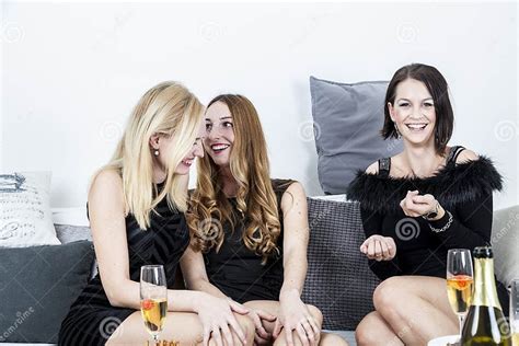 Funny Group Of Ladies Bust A Gut Laughing Stock Image Image Of Drunk