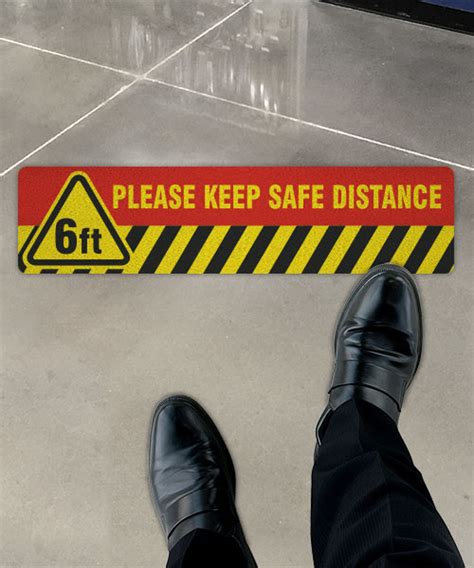 Please Keep Safe Distance Floor Sign Claim Your 10 Discount