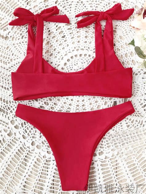 Bowknot Seamless Red Fashion 2018 Sexy Girl Micro Bikini Swimwear