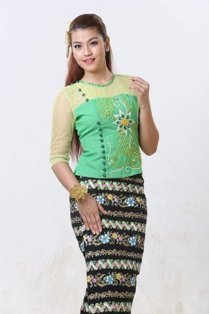 Myanmar News Articles Actress With Myanmar Outfit Ei Chaw Po