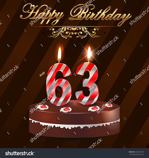 63 Year Happy Birthday Card Cake Stock Vector 249350194 Shutterstock