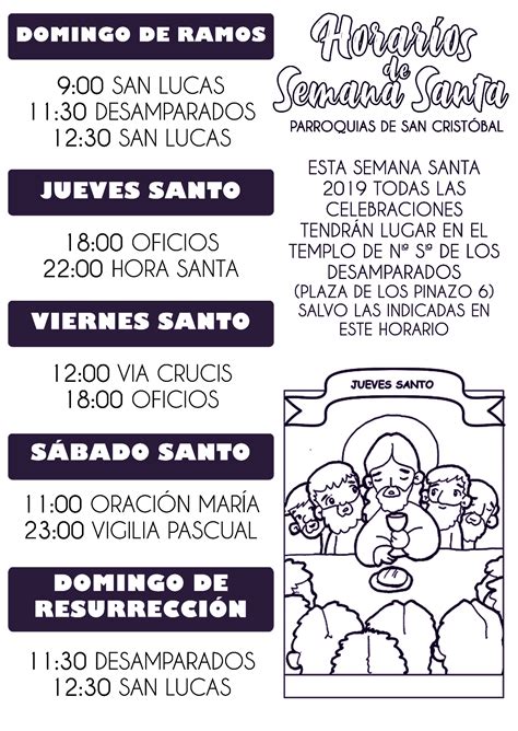 Horarios De Semana Santa En La Parroquia Parroquias De Nuestra Se Ora