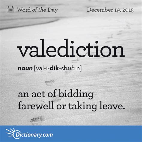 S Word Of The Day Valediction An Act Of