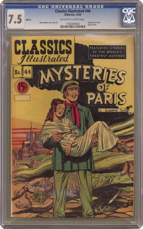 classics illustrated 044 mysteries of paris 1947 comic books graded by cgc