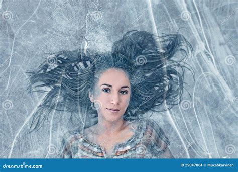 Woman Frozen In Ice Stock Photo Image Of Fresh Blue 29047064