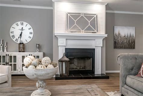 Grey Living Room White Fireplace Living Room Home Decorating Ideas