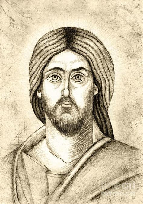 Jesus Christ Pantokrator Drawing By Joanna Cieslinska Pixels