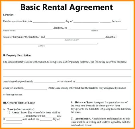 Free Printable Simple Lease Agreement Customize And Print