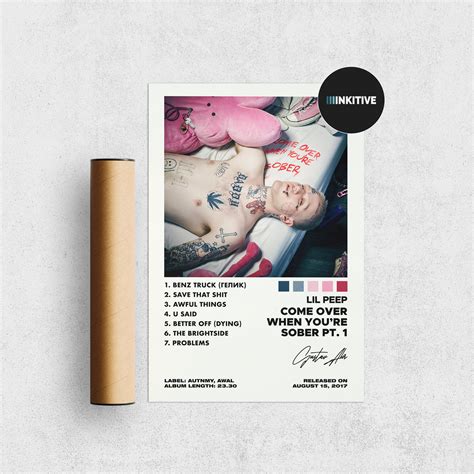 Lil Peep Poster Come Over When You Re Sober Pt 1 Poster Etsy UK