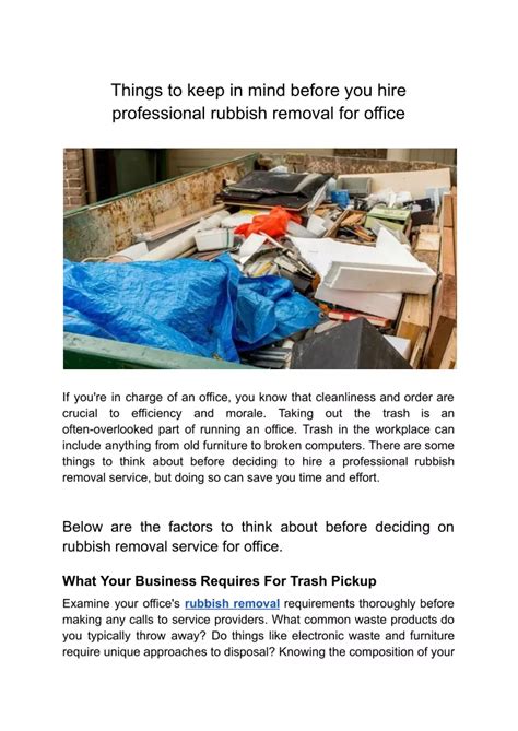 Ppt Things To Keep In Mind Before You Hire Professional Rubbish