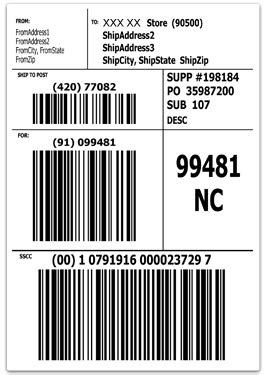 If you have your own edi software, you may have to purchase bar code software. GS1-128 Shipping LabelGS1-128 INFO