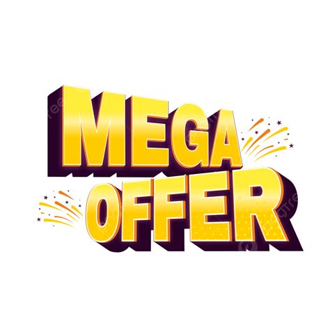 Mega Offer Text For Banner Vector Image Mega Offer Offertag Banner