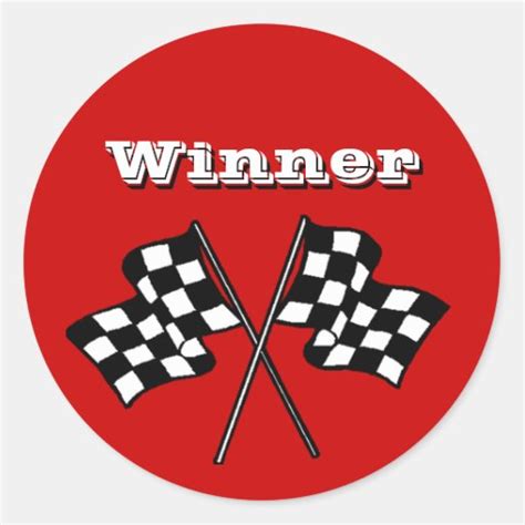 Sticker Race Fans Winner Checkered Flags Auto Cars Zazzle