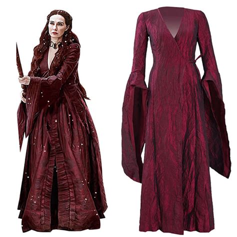 Game Of Thrones Melisandre Red Long Dress Cosplay Costume Women Hallow Accosplay