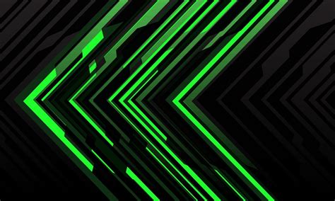 Abstract Green Arrow Light Cyber Geometric Technology Futuristic