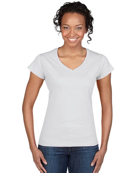 Womens White V Neck T Shirt Purpleapple Clothing Limited