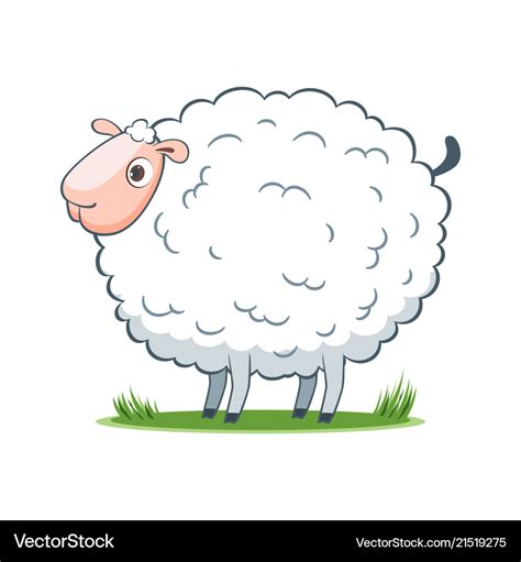 Happy Cartoon Sheep Royalty Free Vector Image Vectorstock