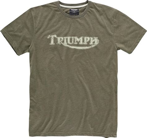 Genuine Triumph Motorcycles Vintage Logo Khaki T Shirt Medium Amazon