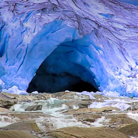 Blue Ice Cave At The Jostedalsbreen Glacier The Jostedal G Flickr