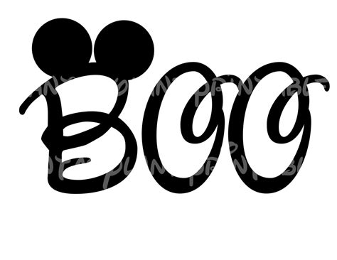 Boo Mickey Mouse DIY you print Printable Iron Transfer Disney | Etsy