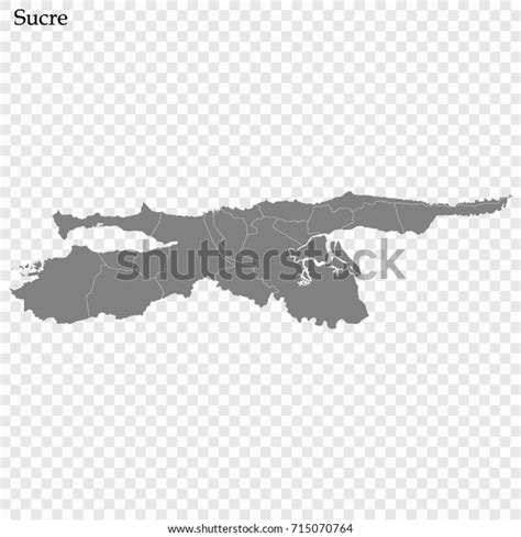 High Quality Map Sucre State Venezuela Stock Vector Royalty Free