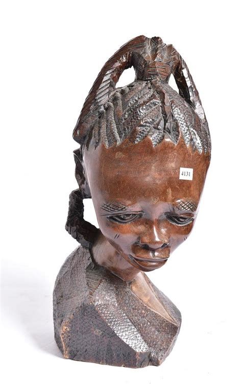 Sold Price An African Wooden Carving Of A Bust Of A Woman 55cm High