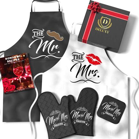 Mr And Mrs Aprons For Happy Couple Perfect Bridal Shower Ts For