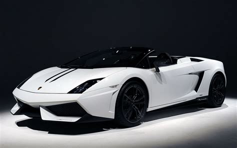 Heavenly White Lamborghini Gallardo Convertible Supercar W Black Rims