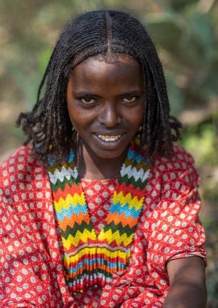 Oromo Girl With A Beaded Necklace Oromia Mileso Ethiopia On November 3