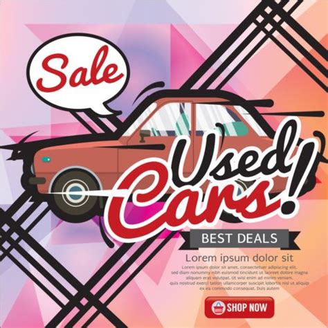 Used Cars Sale Poster Vector Vector Car Free Download