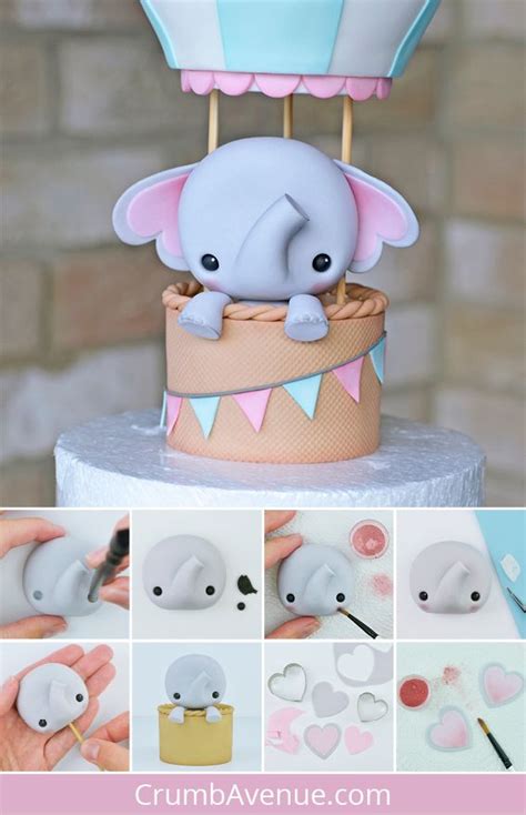 How To Make An Air Balloon Cake Topper Cute Elephant Cake Topper Baby