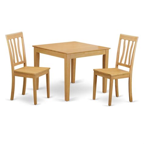 Oxan3 Oak W 3 Pc Small Kitchen Table And Chairs Set Square Kitchen