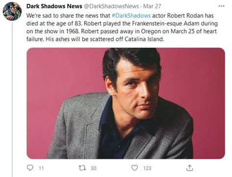 Dark Shadows Actor Robert Rodan Passes Away At 83 Horror News Network