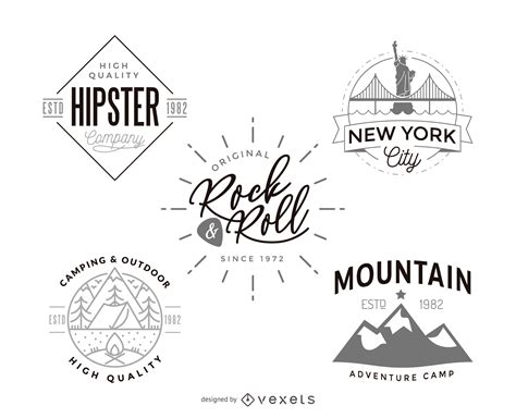 Hipster Logo Template Design Collection Vector Download