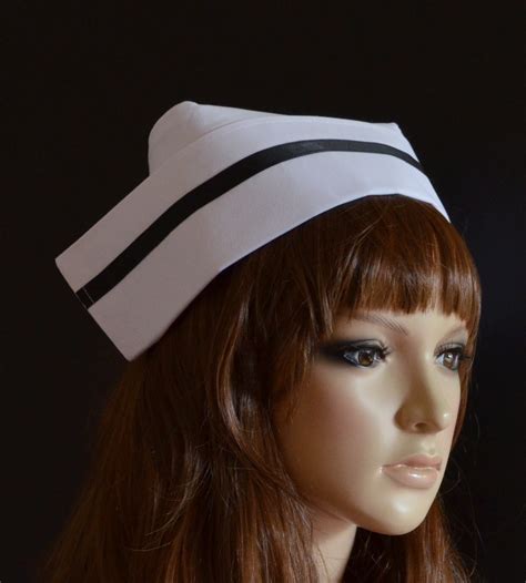 Vintage Style Fabric Nurses Hat White Nurse Cap With Etsy