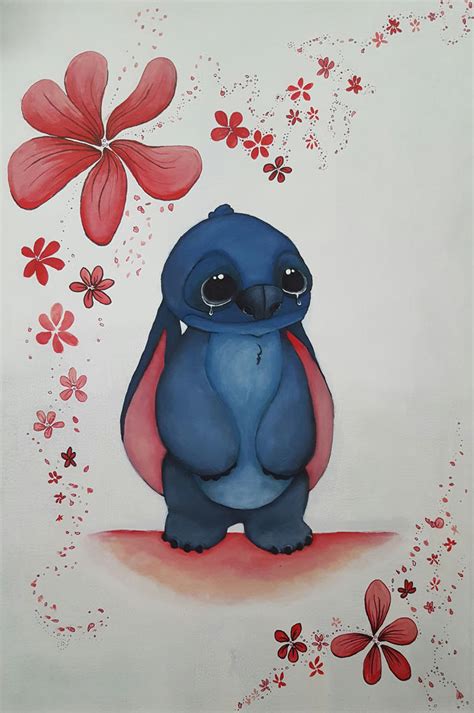 Sad Stitch Has His Flowers By Desert Carnation006 On Deviantart