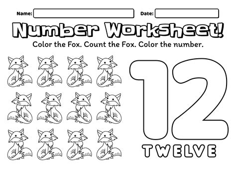 Preschool Number 12 Worksheet Worksheet24
