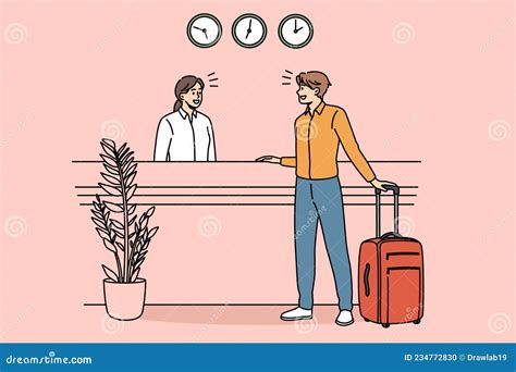 Checking In And Reception Concept Stock Vector Illustration Of