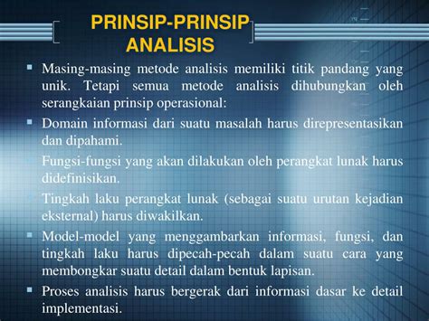 PPT KONSEP DAN PRINSIP ANALISIS PowerPoint Presentation Free Download ID