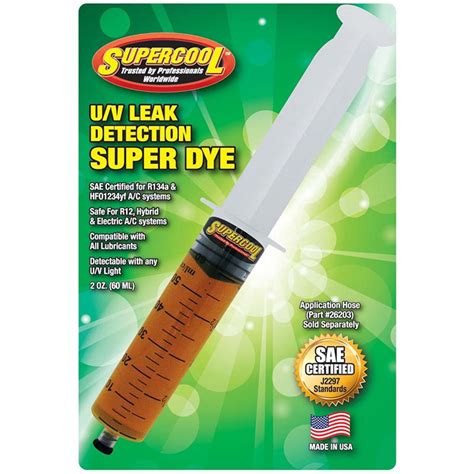 Sae Certified Uv Dye Yellow 2oz Syringe In Clamshell Treats 8 Vehicles